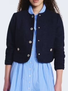 Free Assembly Women's Collarless Nubby Jacket with Long Sleeves, Sizes XS (0-2)